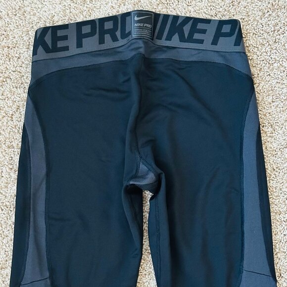 ⛷️ Nike ⛷️ Pro Men's Hyperwarm Compression Training Leggings/Tights Black/Gray - Picture 7 of 10